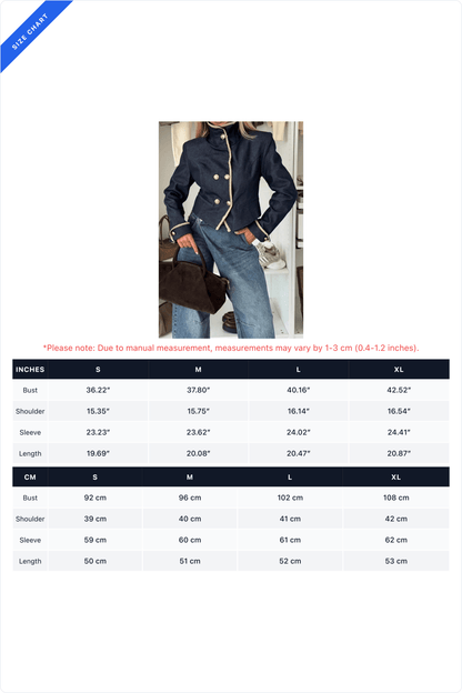 Contrast-Trim Cropped Military Jacket Lavish Daily