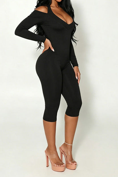Snake-Print Halter Capri Jumpsuit Lavish Daily