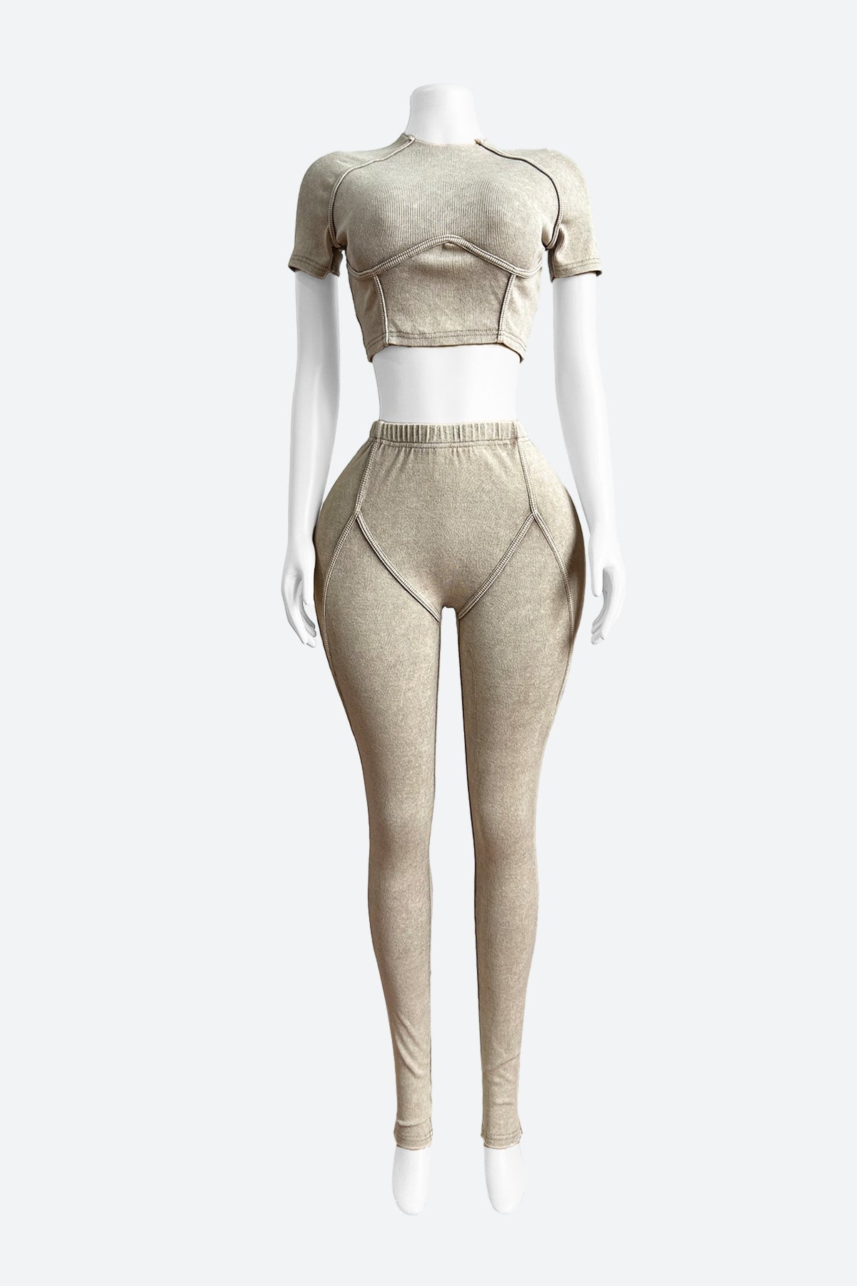 Ribbed Fabric Washed Set Lavish Daily