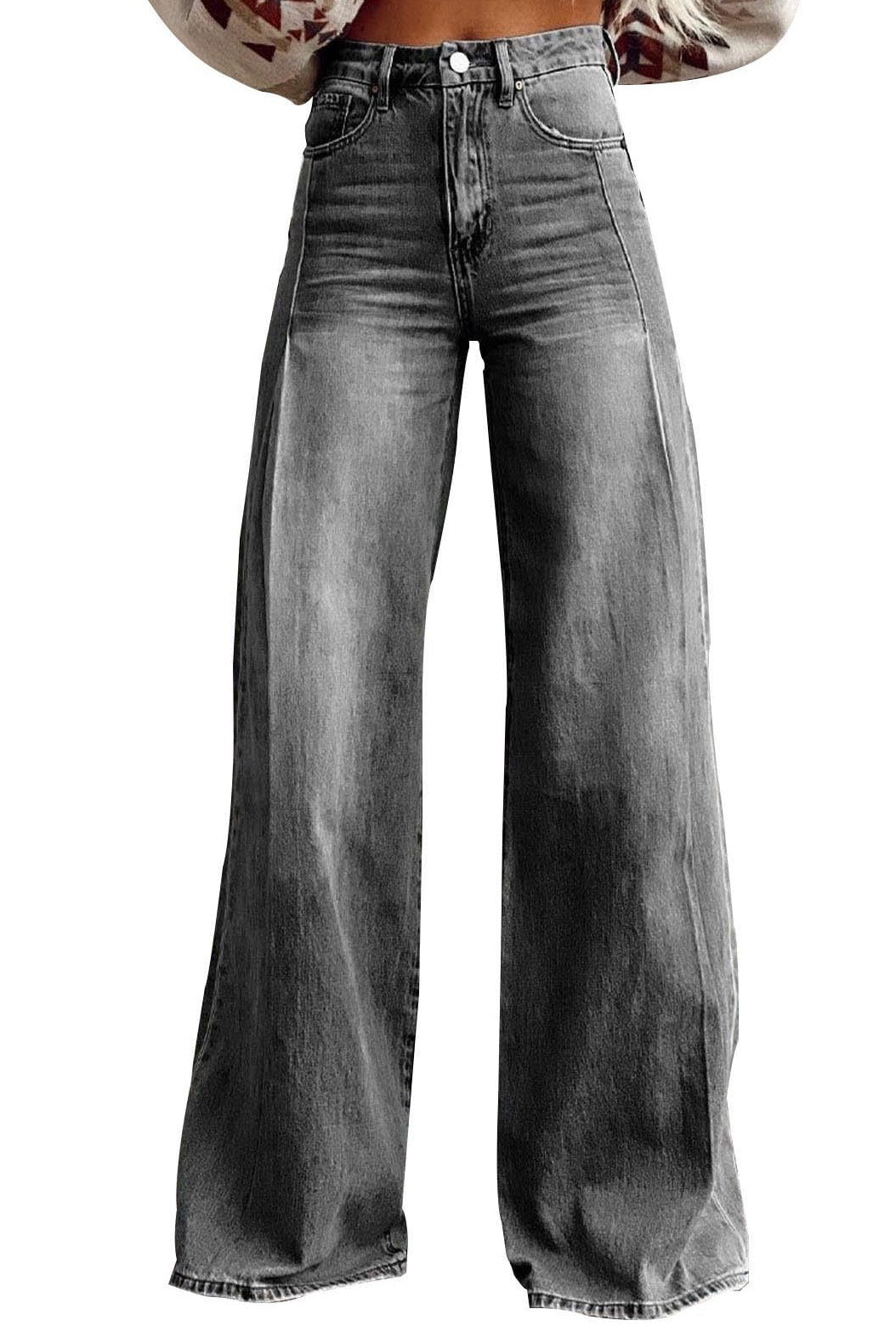 Vintage High Waist Wide Leg Floor Length Jeans Lavish Daily