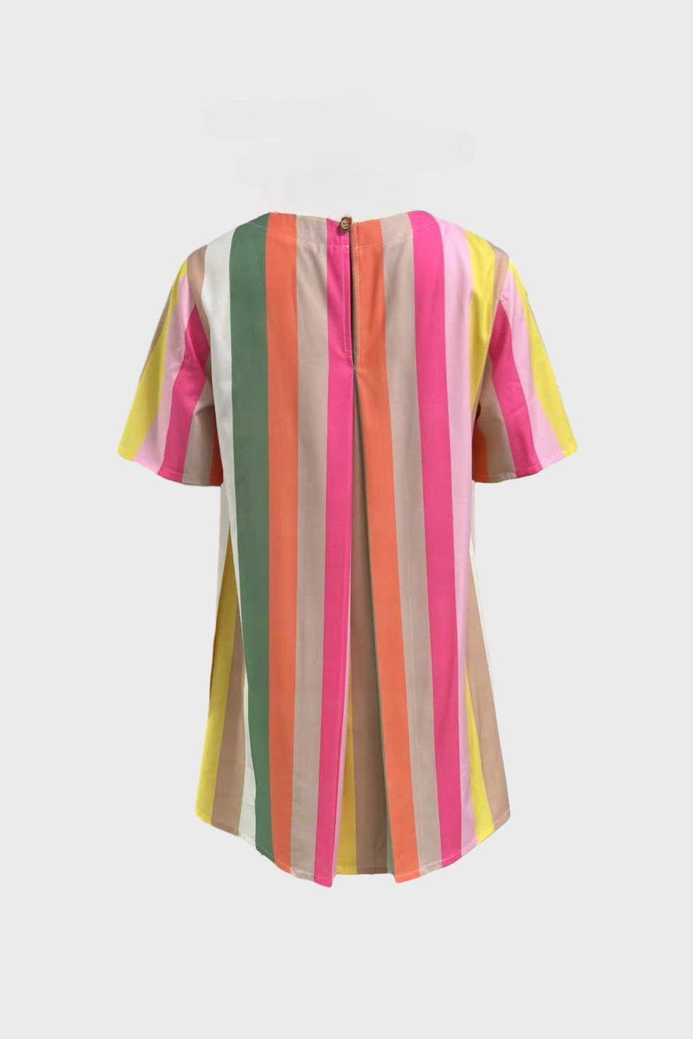 Multicolor Striped Round Neck Mini Dress Lavish Daily