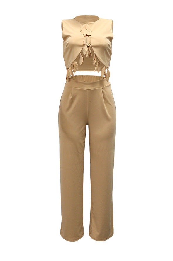 Sleeveless Top and Slim Pants Set Lavish Daily