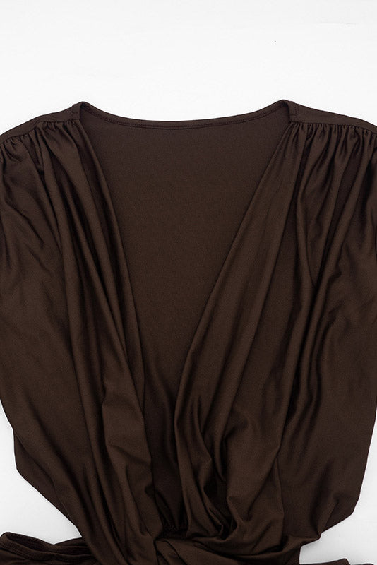 Twist-Front Cutout Long-Sleeve Mini Dress Lavish Daily