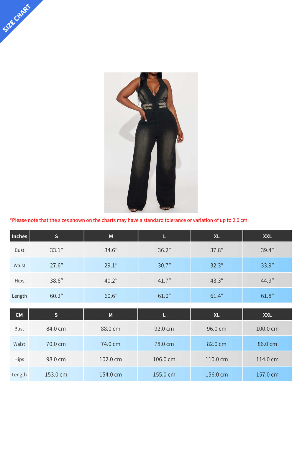 Halter Washed Denim Jumpsuit Lavish Daily