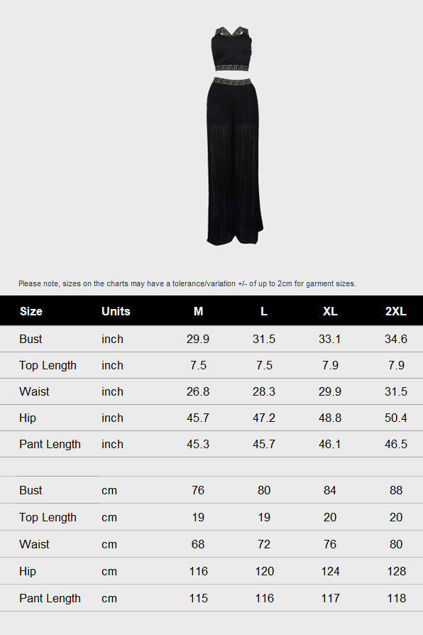 Cropped Tank Top & Pleated Wide Leg Pants Set Lavish Daily