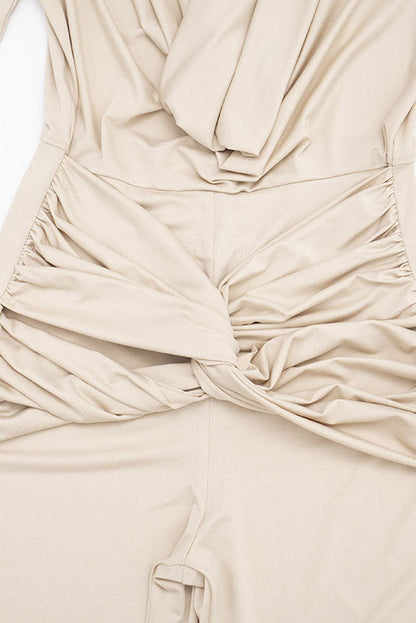 Cowl-Neck Twist-Front Wide-Leg Jumpsuit Lavish Daily