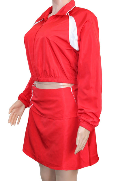 Retro Track Jacket & Mini Skirt Set LavishDaily