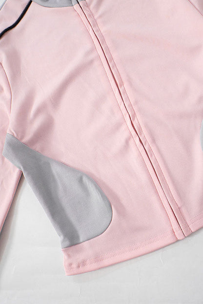Zip-up Long Sleeve Drawstring Low Rise Pant set Lavish Daily