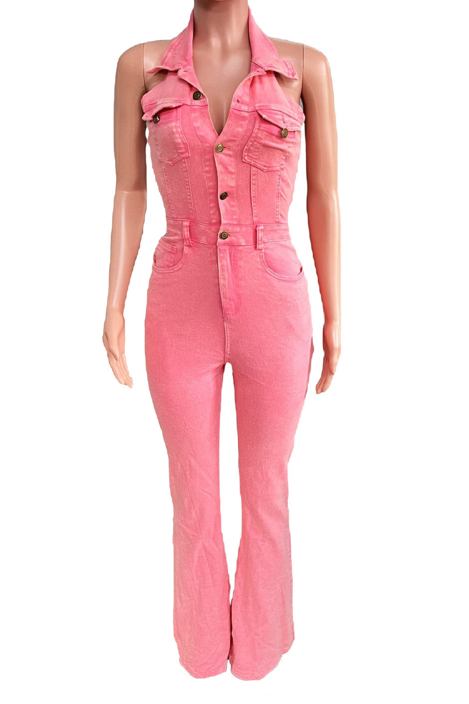 Sleeveless Denim Jumpsuit Lavish Daily