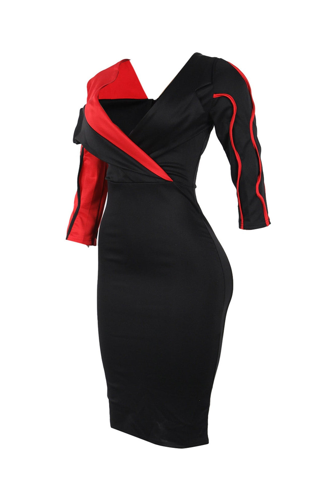 Asymmetrical Color Block Bodycon Dress Lavish Daily