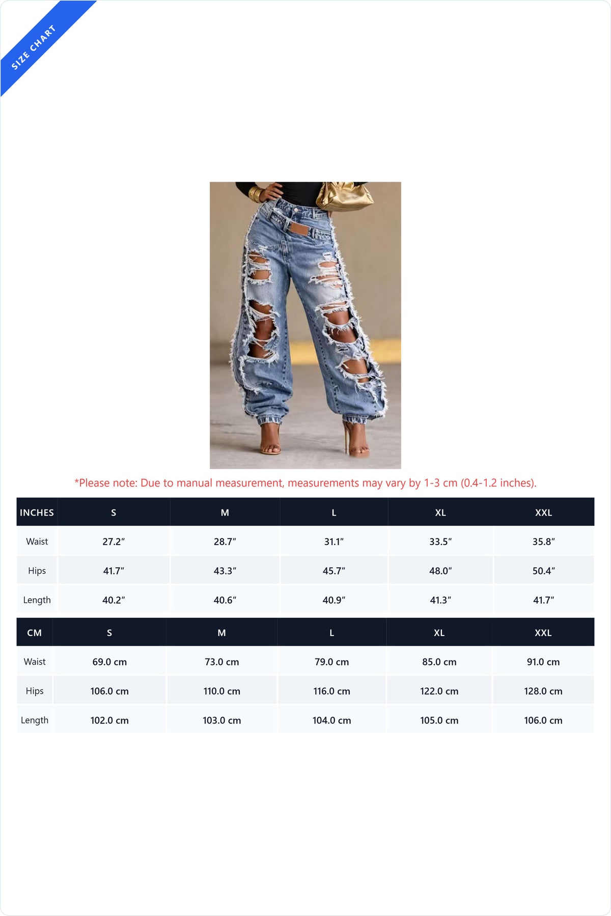 Distressed Crossover Baggy Jeans Lavish Daily