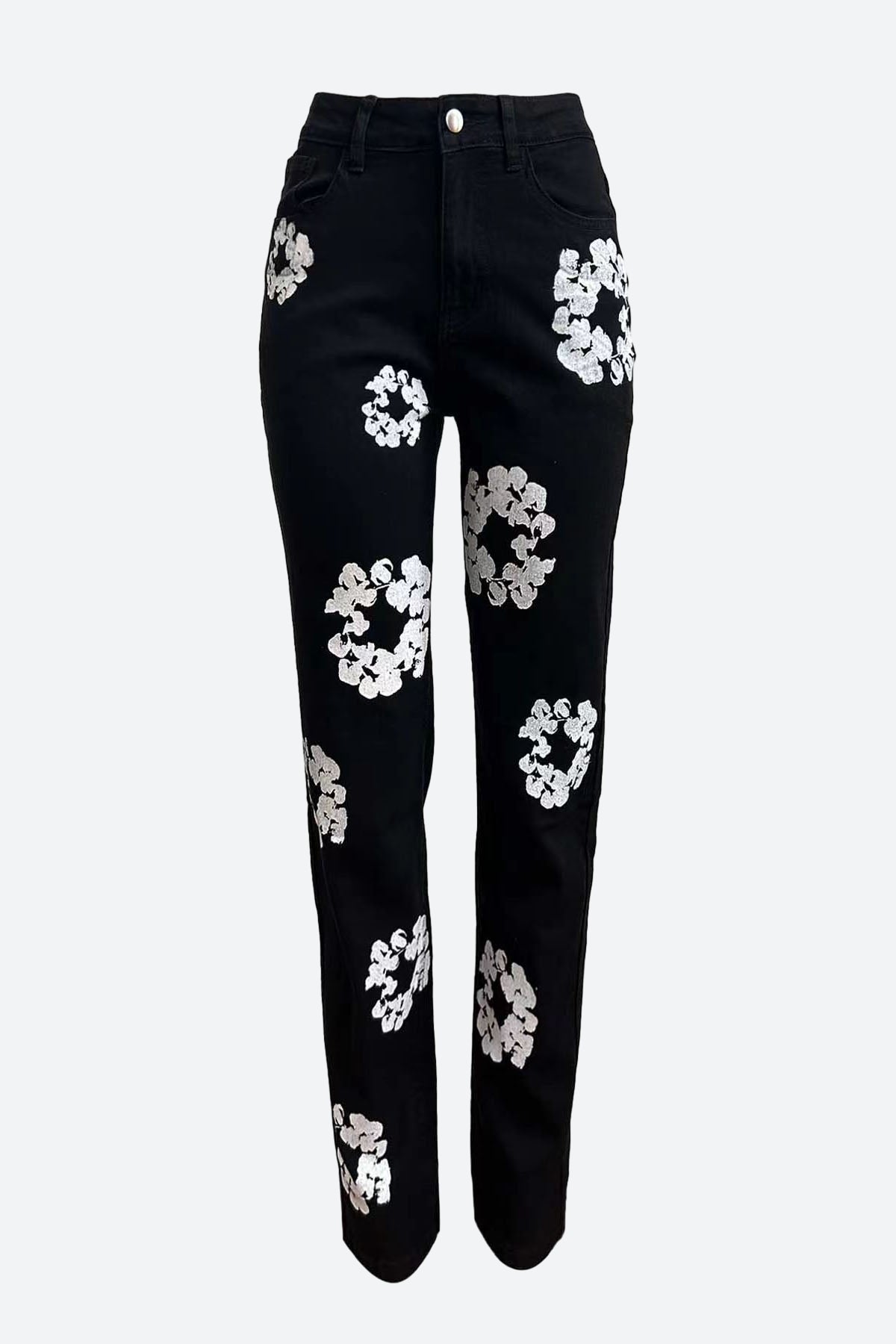 Flower Print Jeans Lavish Daily