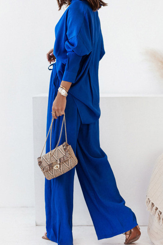Elegant Ruffle Shirt And Pants Set Lavish Daily
