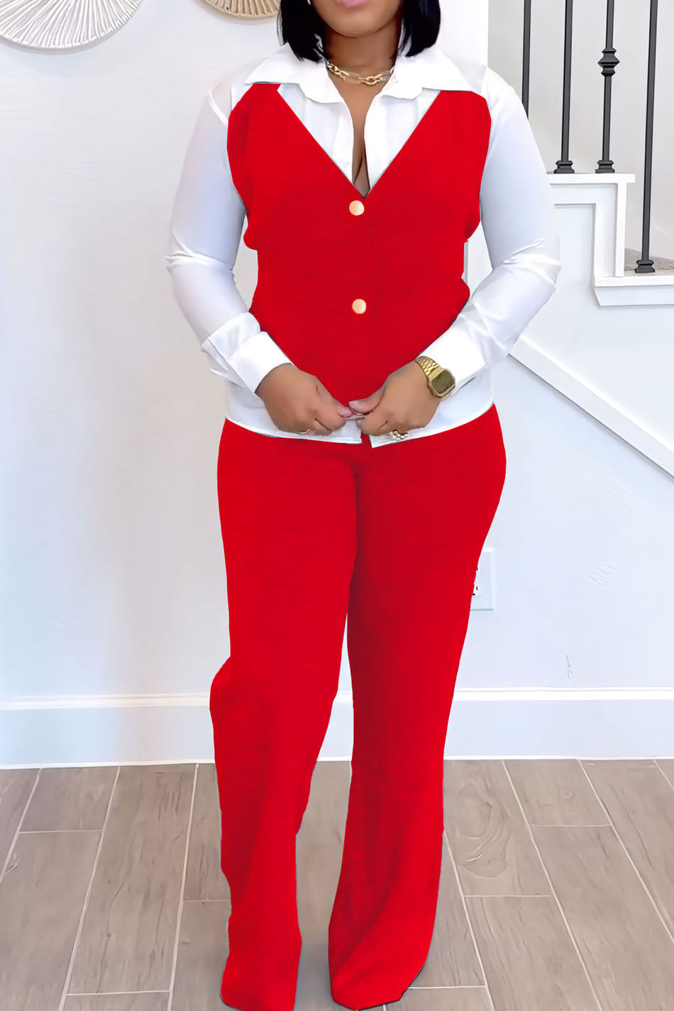 Vest Combo Shirt & Pants Set Lavish Daily