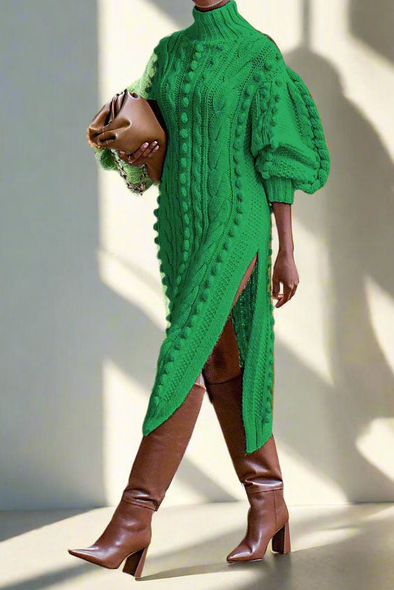 Midi Length Knitted Sweater Dress Lavish Daily