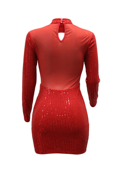 Sequin Cutout Mesh Corset Mini Dress Lavish Daily