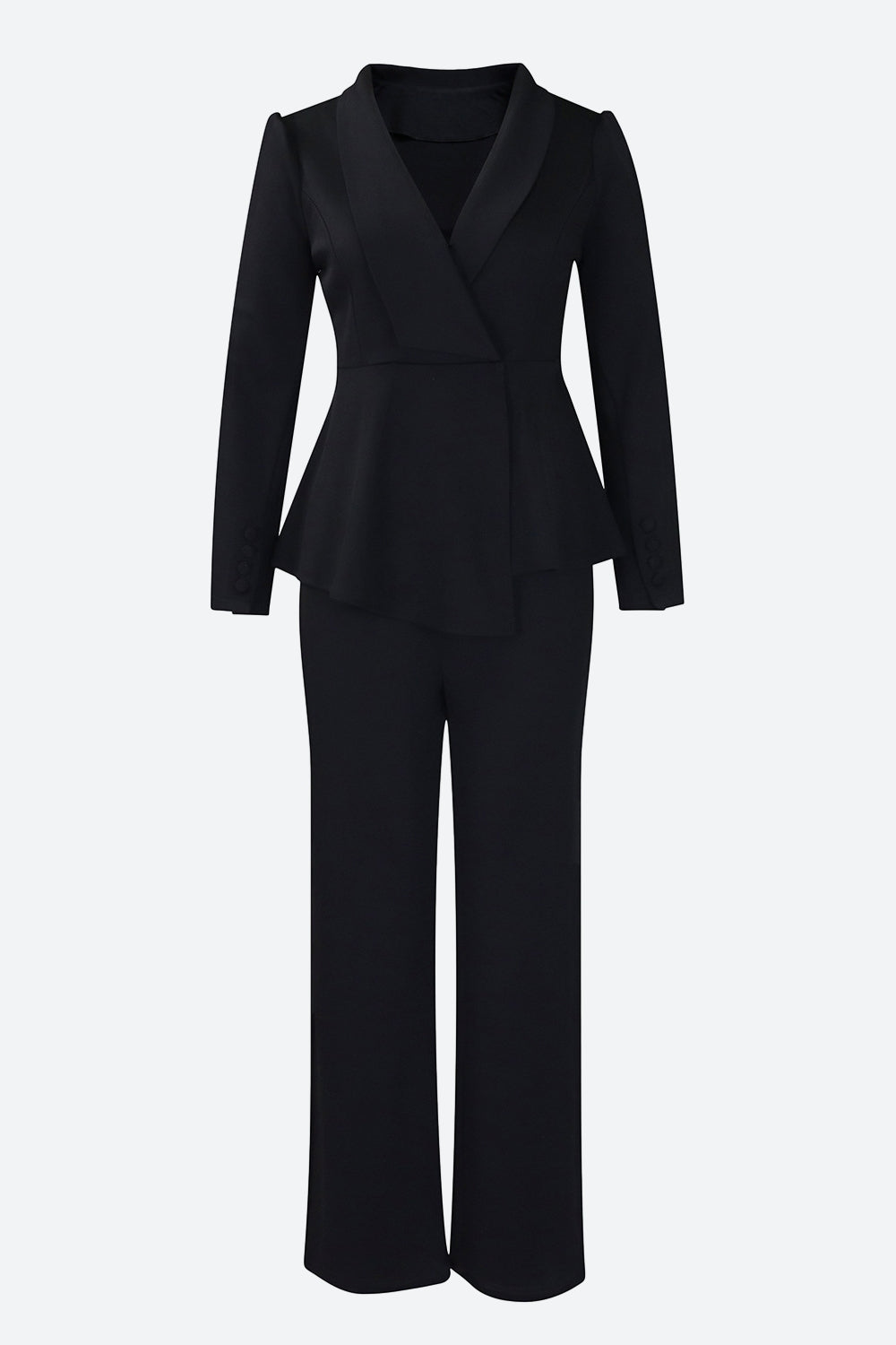 Lapel Blazer & Pants Set Lavish Daily