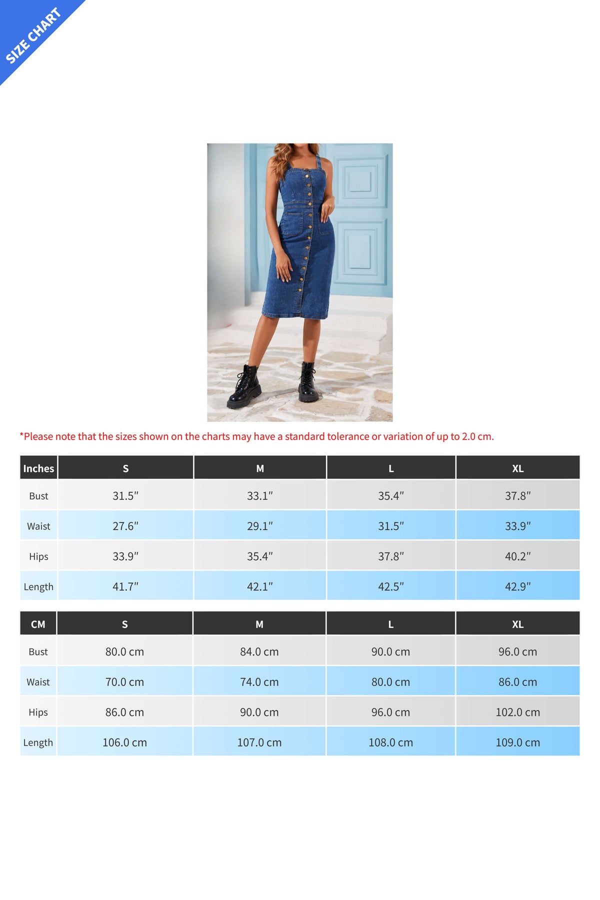Button Front Fitted Denim Midi Dress Lavish Daily