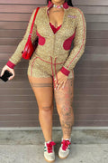 Leopard Print Long Sleeve Stretch Set Lavish Daily