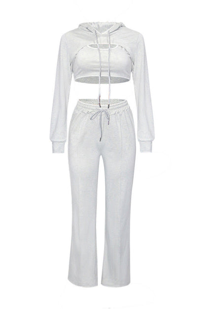 Casual Hoodie & Tank Top 3-Piece Set Lavish Daily