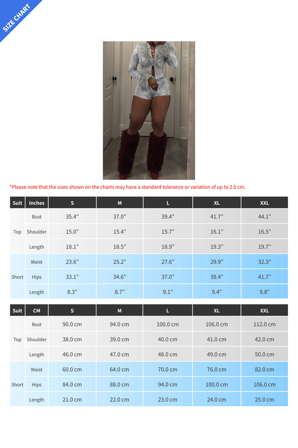 Fur Collar & Cuff Metallic Top and Shorts Set LavishDaily