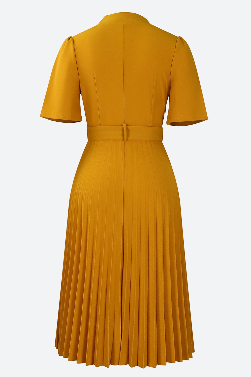 Short Sleeve V-Neck Pleated Slim Waist Dress Lavish Daily