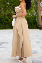 Strapless Buckle Maxi Dress Lavish Daily