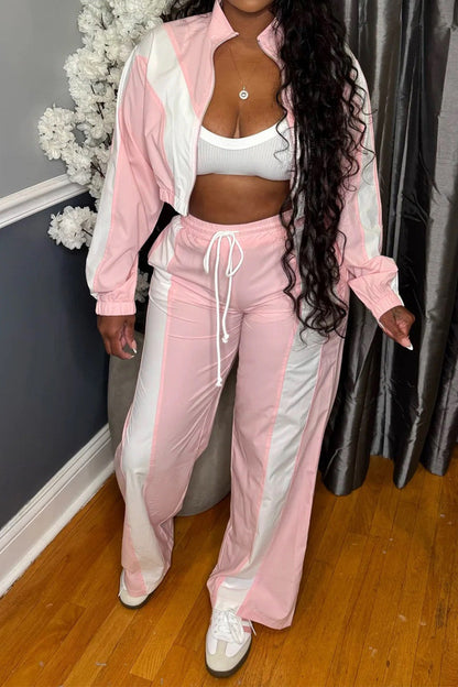 Colorblock Track Jacket & Pants Set Lavish Daily
