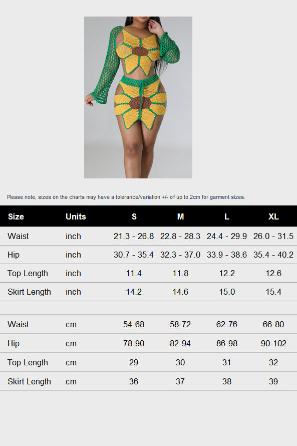 Sunflowers & Sunset Crochet Skirt Set Lavish Daily