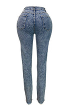 Rhinestone Skinny Raw Hem Jeans Lavish Daily