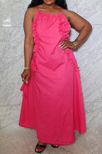 Tie-Strap Sleeveless Ruffled Maxi Dress Lavish Daily