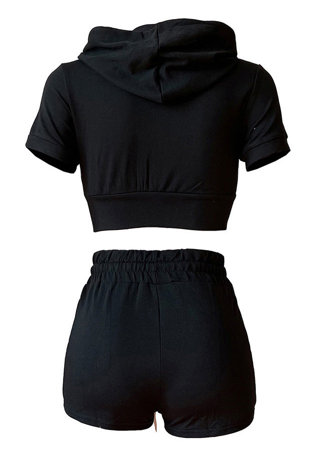 Crop Top Hoodie Short Set Lavish Daily