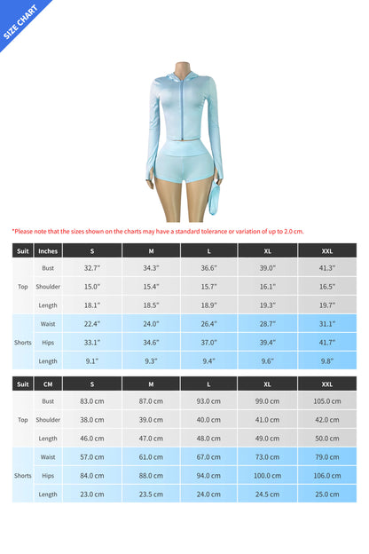 Fitted Zip-Up Jacket & Shorts Set Lavish Daily