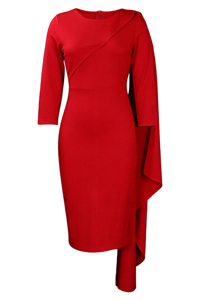 Elegant 3/4 Sleeve Cloak Bodycon Dress Lavish Daily