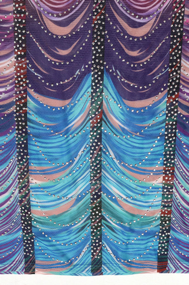 Rainbow Sleeveless Rhinestone Embellished Maxi Dress Lavish Daily