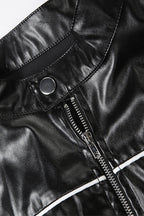 Faux Leather Cropped Jacket Lavish Daily