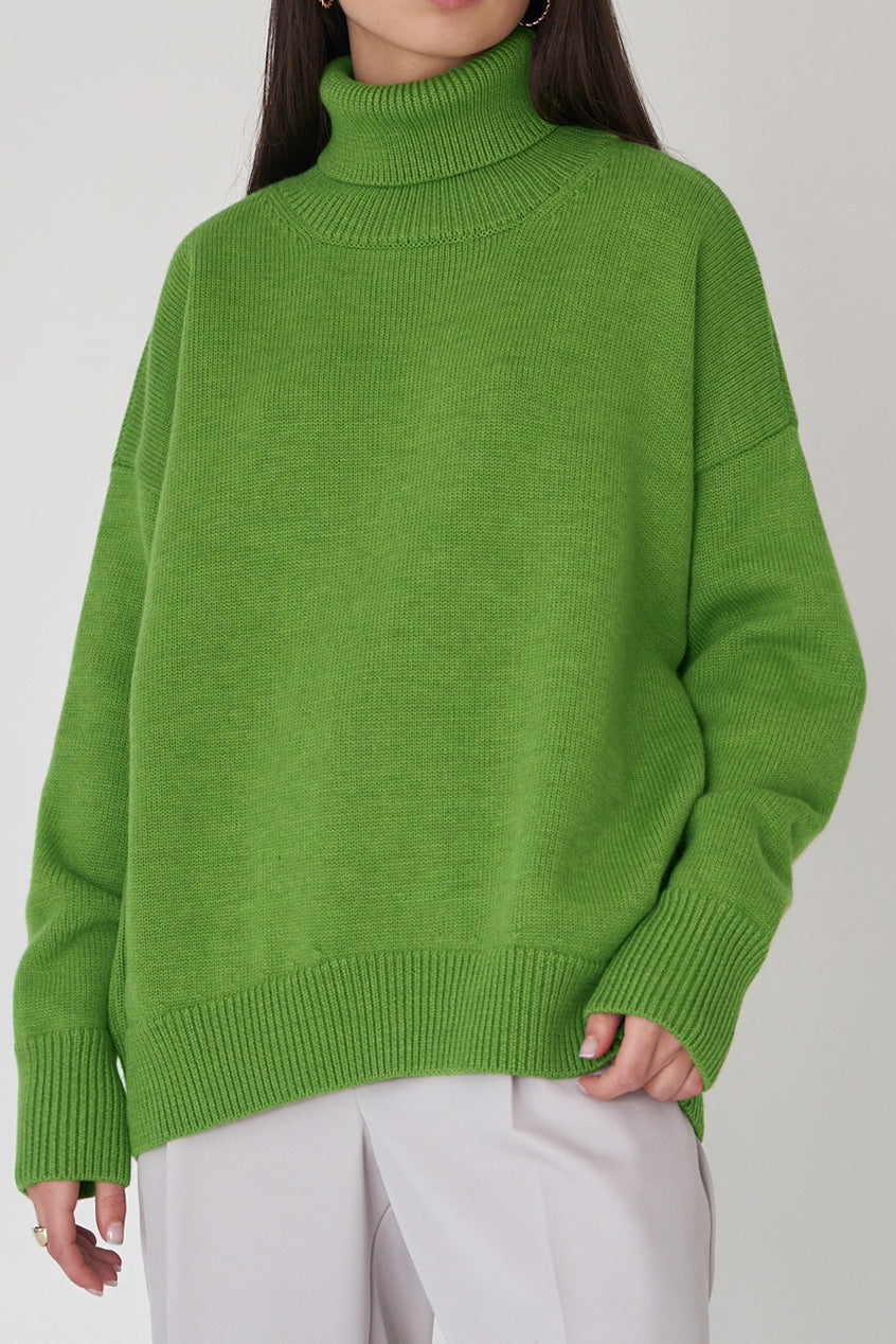 Turtleneck Long Sleeve Sweater Lavish Daily