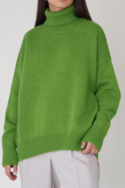 Turtleneck Long Sleeve Sweater Lavish Daily