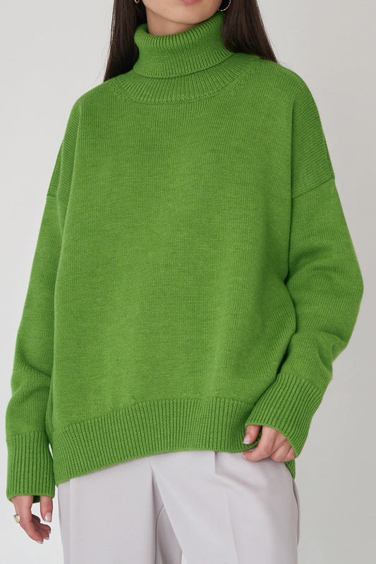 Turtleneck Long Sleeve Sweater Lavish Daily