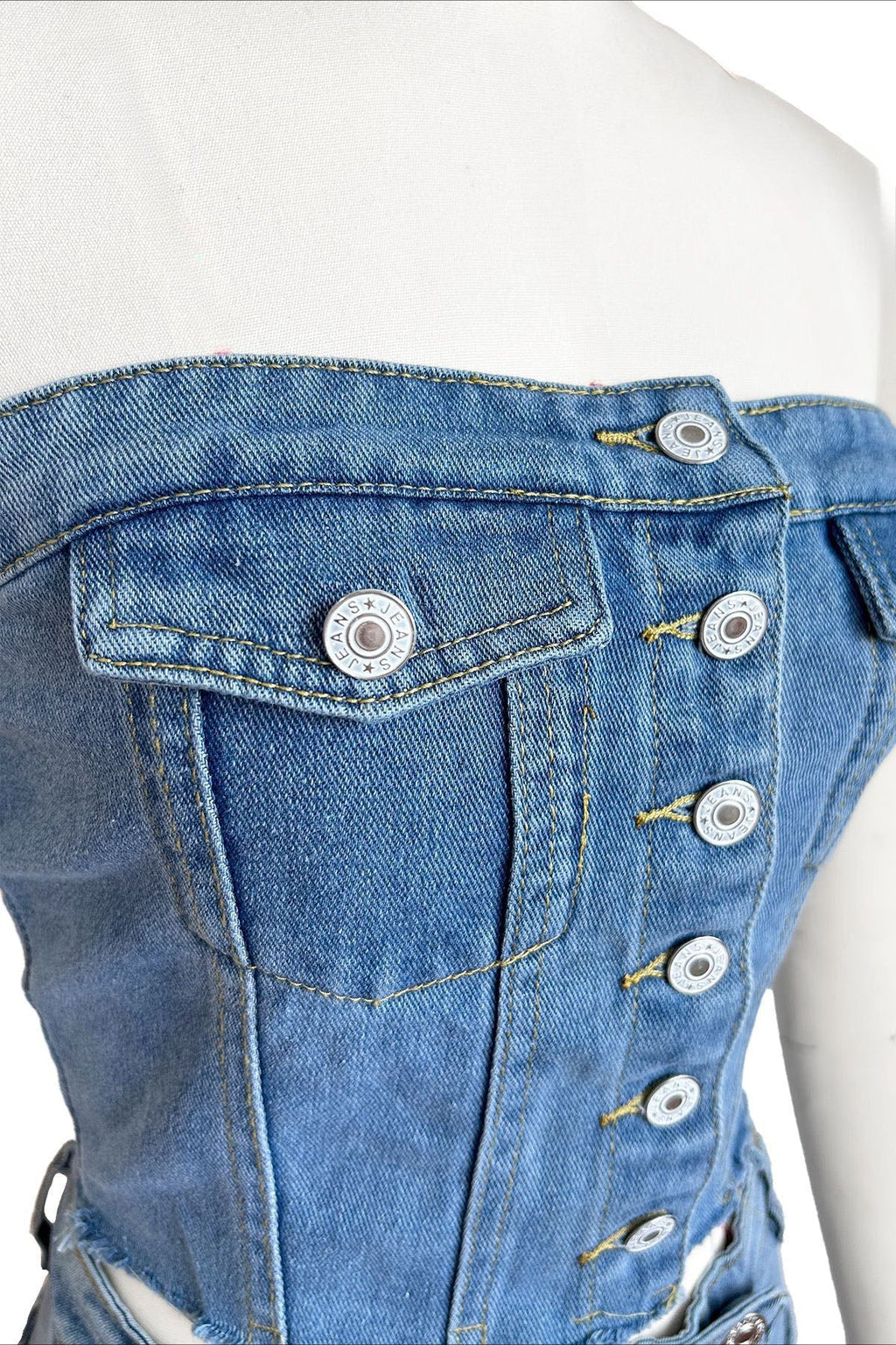 Strapless Denim Shorts Set Lavish Daily