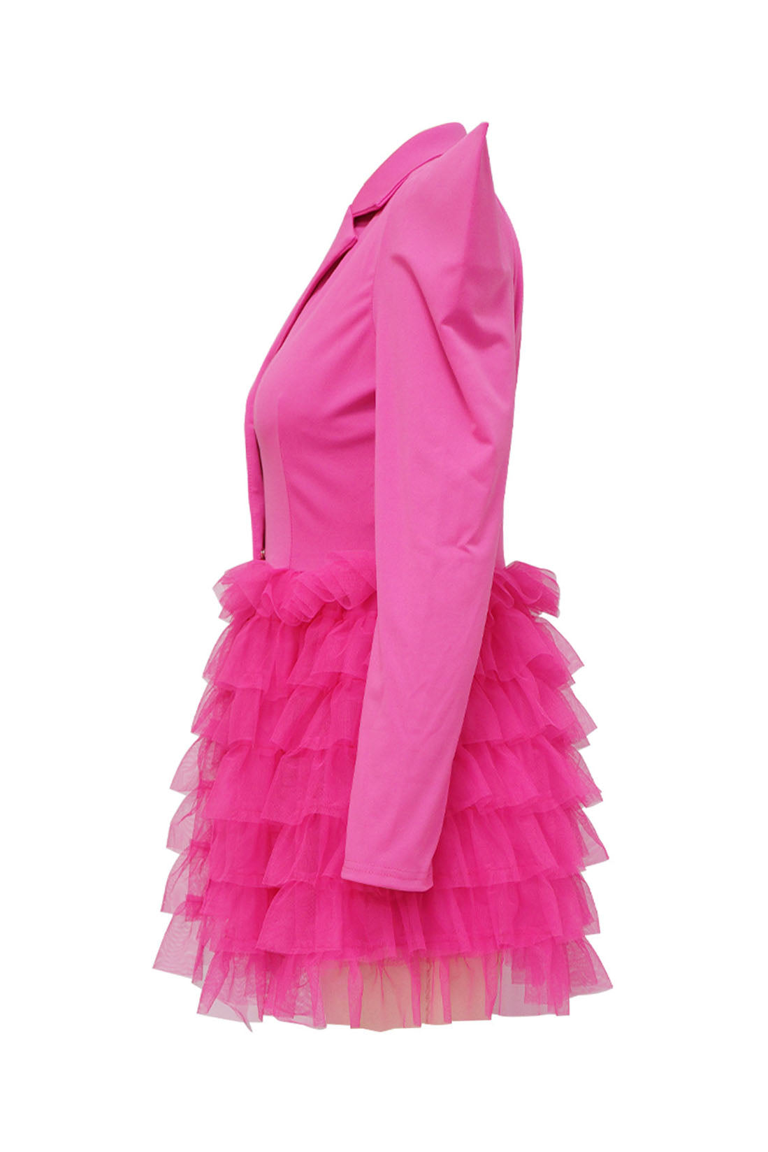 Statement Shoulder Tulle Blazer Dress Lavish Daily