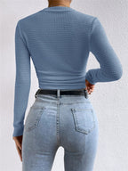 Solid Color Waffle Slim Fit T-Shirt LavishDaily