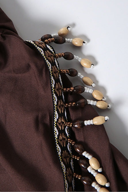 Cutout Halter Beaded Fringe Mini Dress Lavish Daily