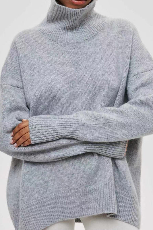Oversized Knitted Turtleneck Sweater Lavish Daily