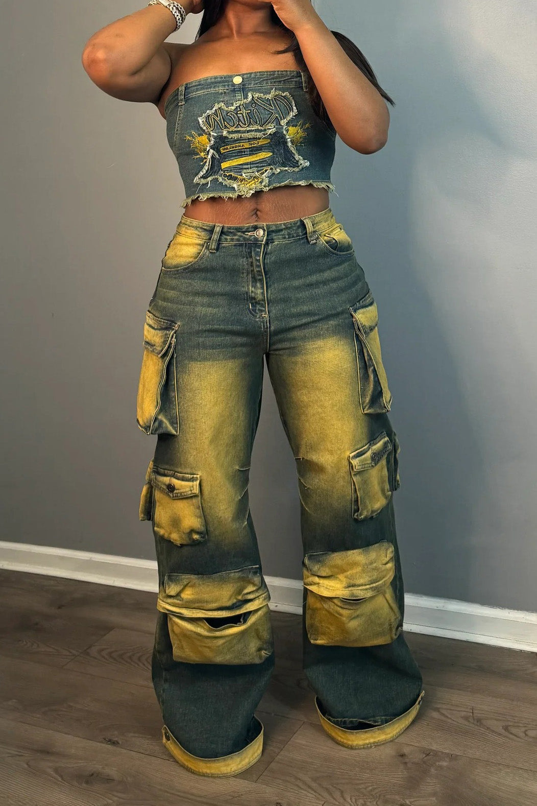 Vintage Loose Fit Multi-Pocket Cargo Jeans Lavish Daily