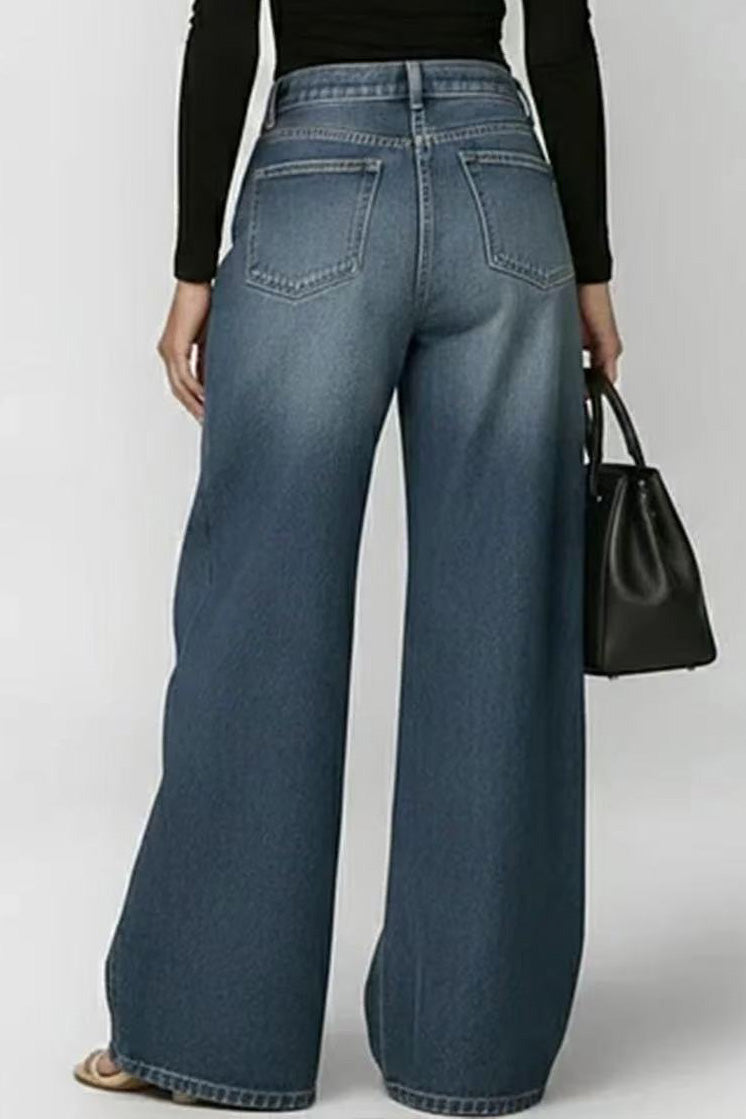 Statement Grommet Wide Leg Jeans Lavish Daily