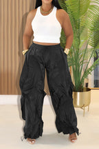 Pleated Wide Leg Casual Pants Lavish Daily