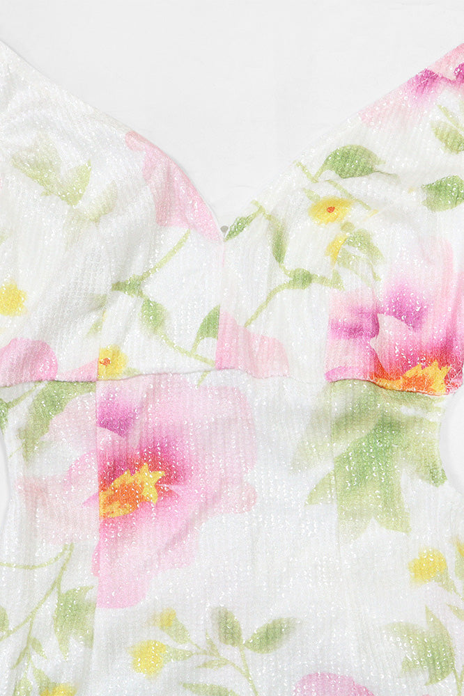 Blossom Sequin Floral Maxi Dress Lavish Daily