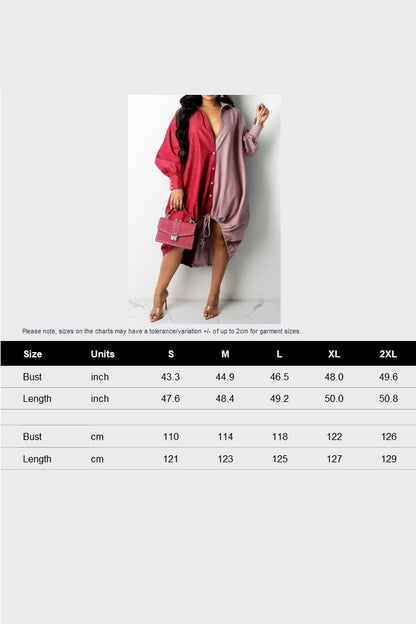 Two-tone Drawstring Hem Tunic Top Lavish Daily