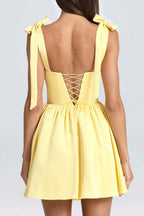 Pintucked Shirred Mini Dress Lavish Daily